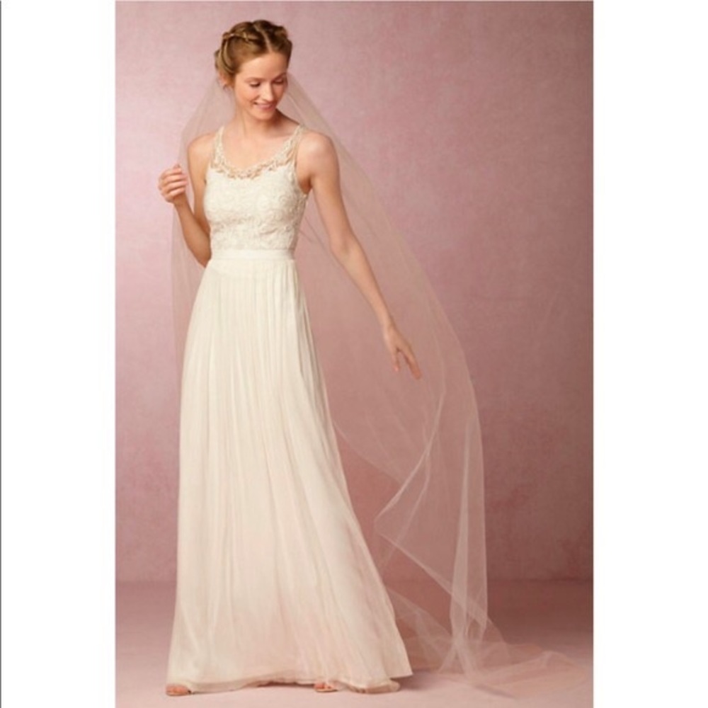 BHLDN Triolet Cathedral Wedding Veil - ivory